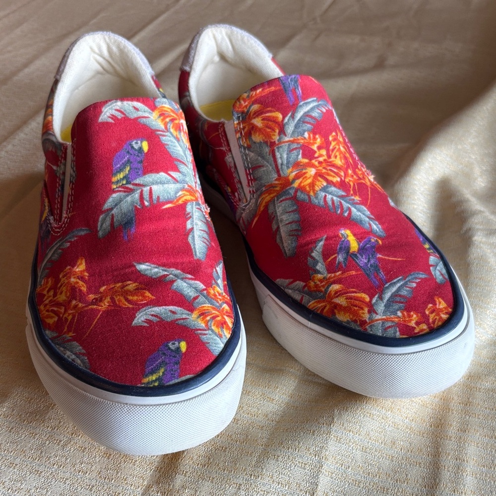SeaVees Hawthorn Magnum Poplin Twill Parrot-Print Slip-On Sneakers